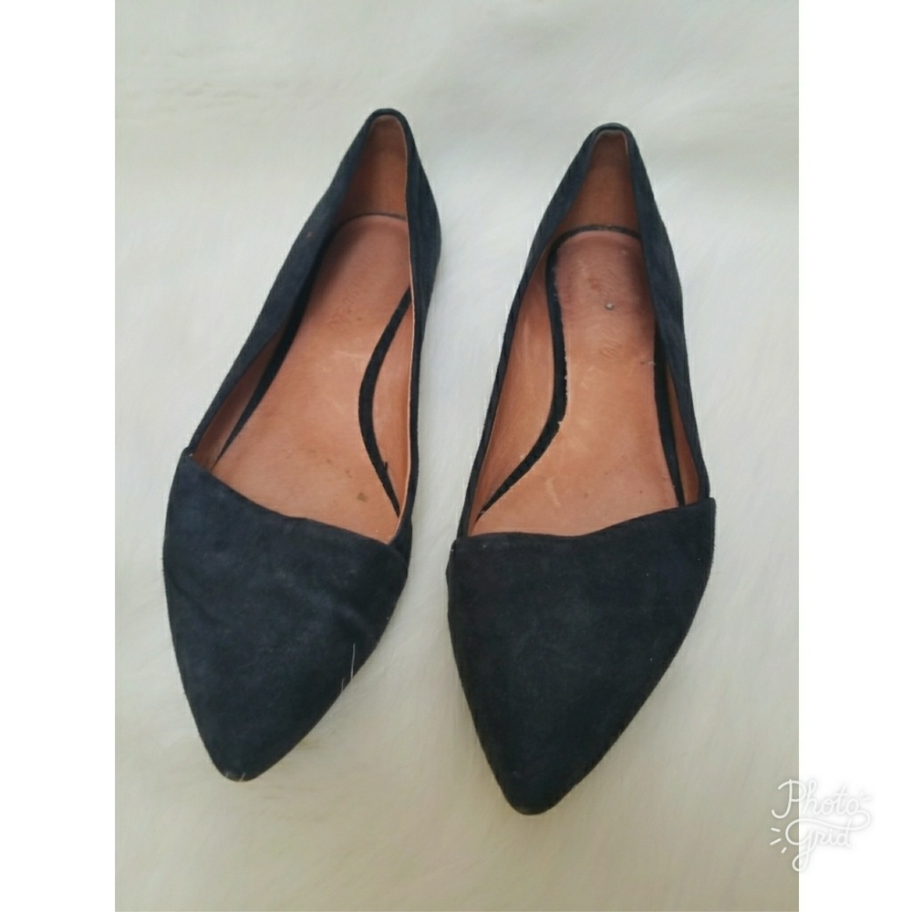 Madewell Mia Flats in Black Suede